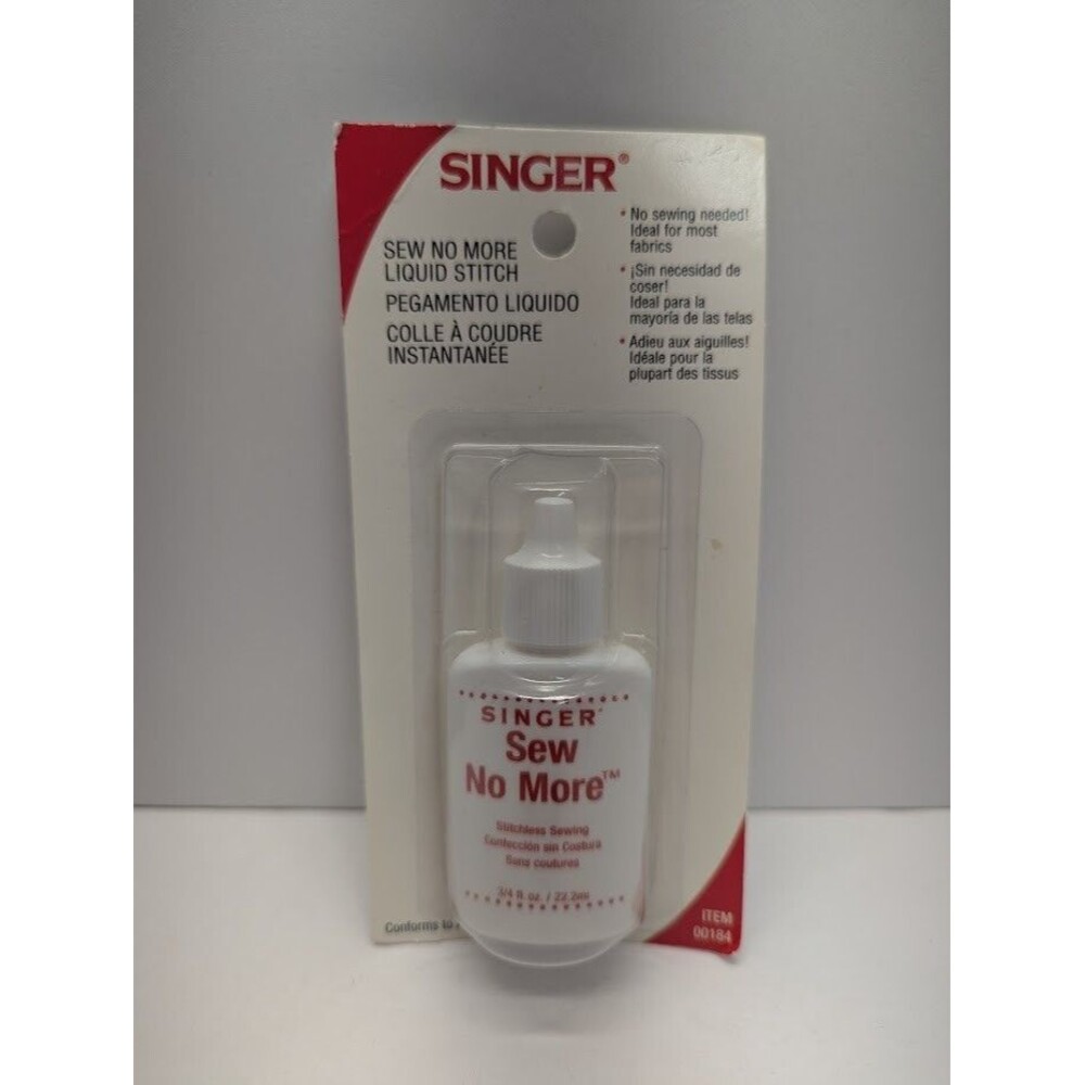 SINGER 00184‎ Sew No More Fabric Glue, 3/4-Fluid Ounce